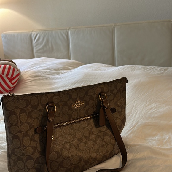 Coach Brown Monogram Tote - Picture 3 of 4